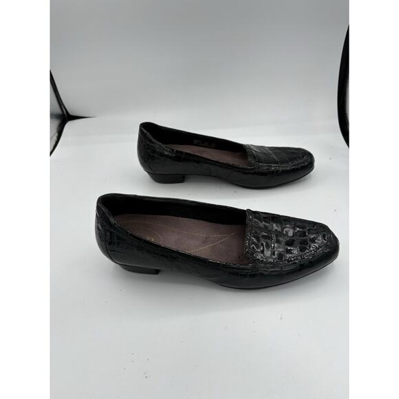 Clarks Artisan Loafers Womens 9 Keesha Luca Slip On Crocodile Patent Leather A1 - Picture 8 of 10